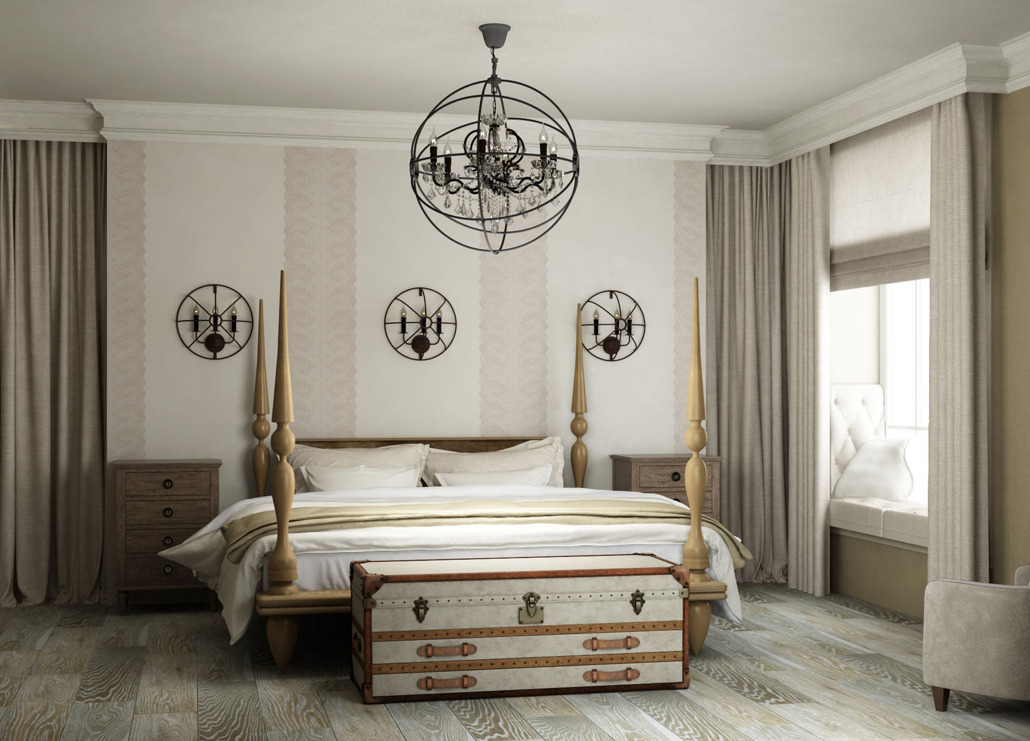спальня в частном доме, Eclectic DesignStudio Eclectic DesignStudio Country style bedroom