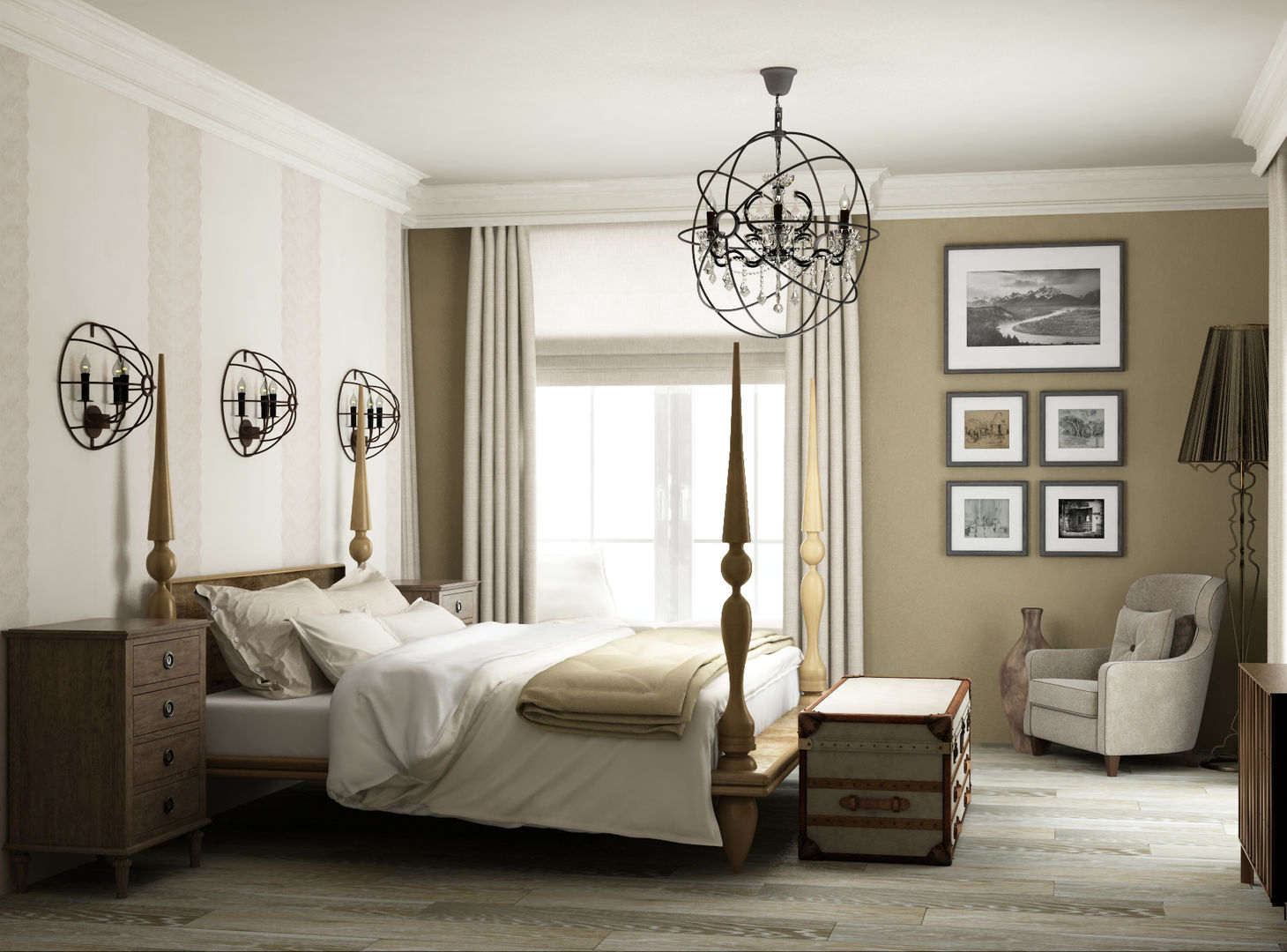 спальня в частном доме, Eclectic DesignStudio Eclectic DesignStudio Bedroom