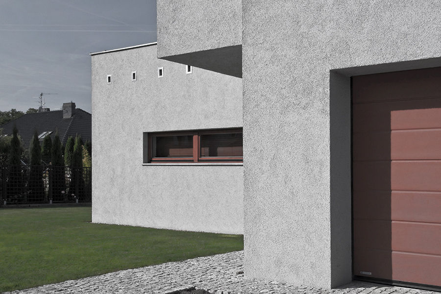 Projekt domu jednorodzinnego - Poznań, Konrad Idaszewski Architekt Konrad Idaszewski Architekt 現代房屋設計點子、靈感 & 圖片