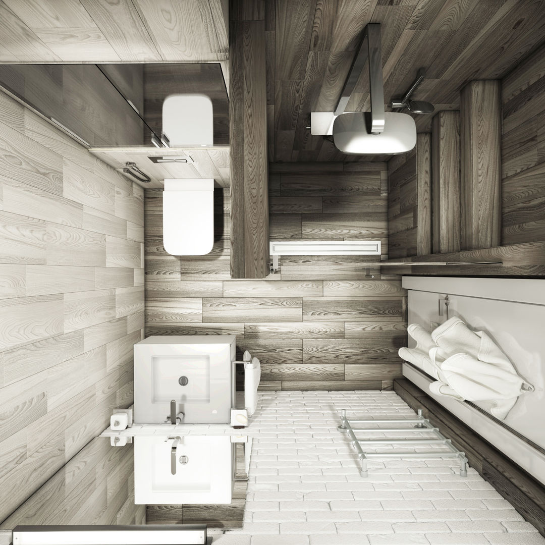 душевая&прихожая, Eclectic DesignStudio Eclectic DesignStudio Minimalist bathroom