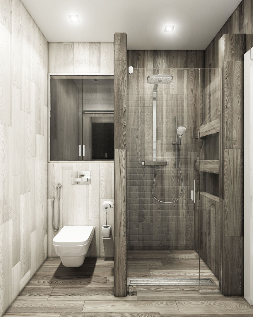 душевая&прихожая, Eclectic DesignStudio Eclectic DesignStudio Minimalist style bathroom