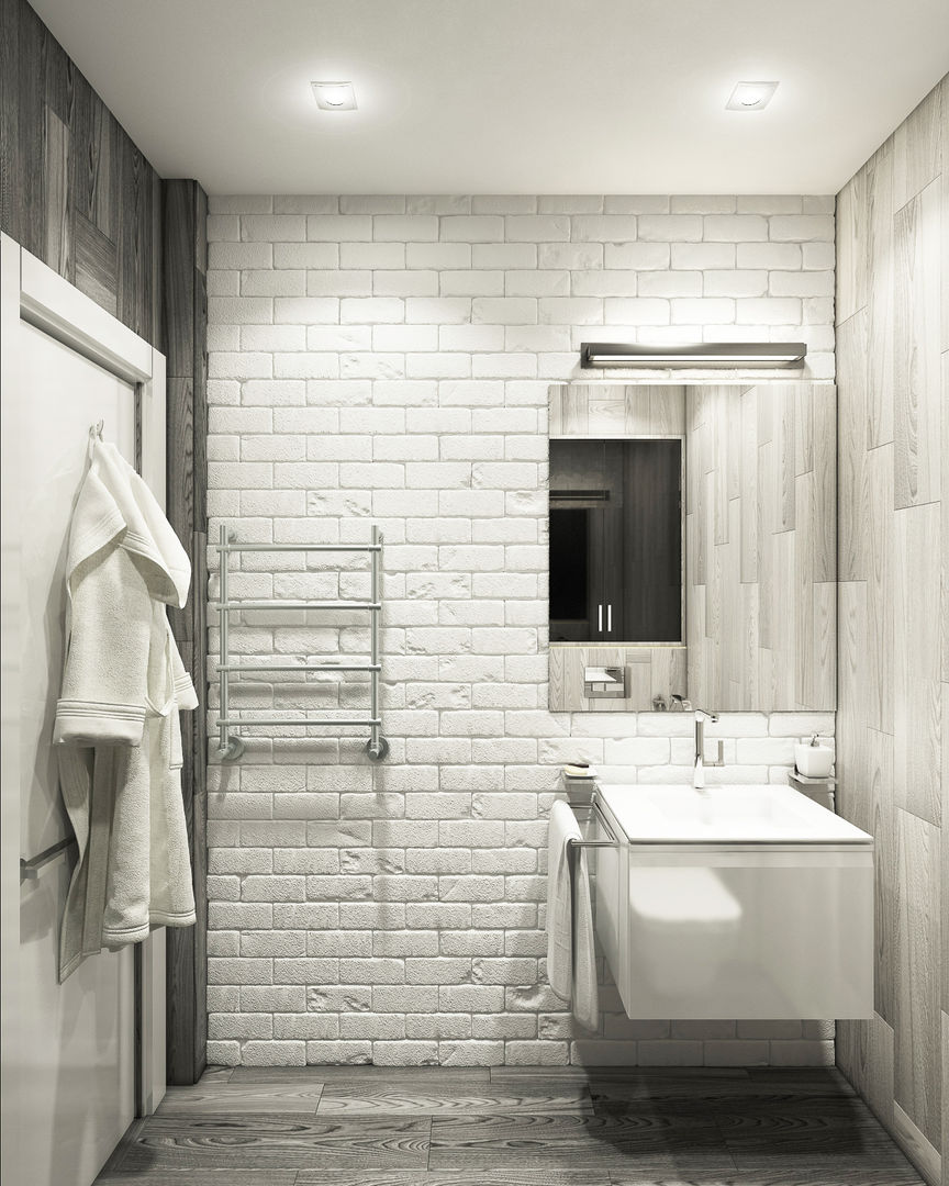 душевая&прихожая, Eclectic DesignStudio Eclectic DesignStudio Minimalist style bathroom