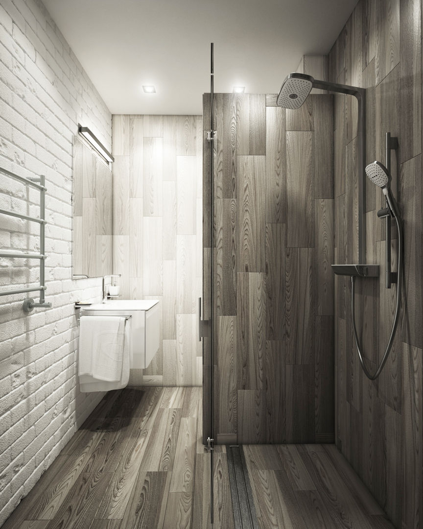 душевая&прихожая, Eclectic DesignStudio Eclectic DesignStudio Salle de bain minimaliste