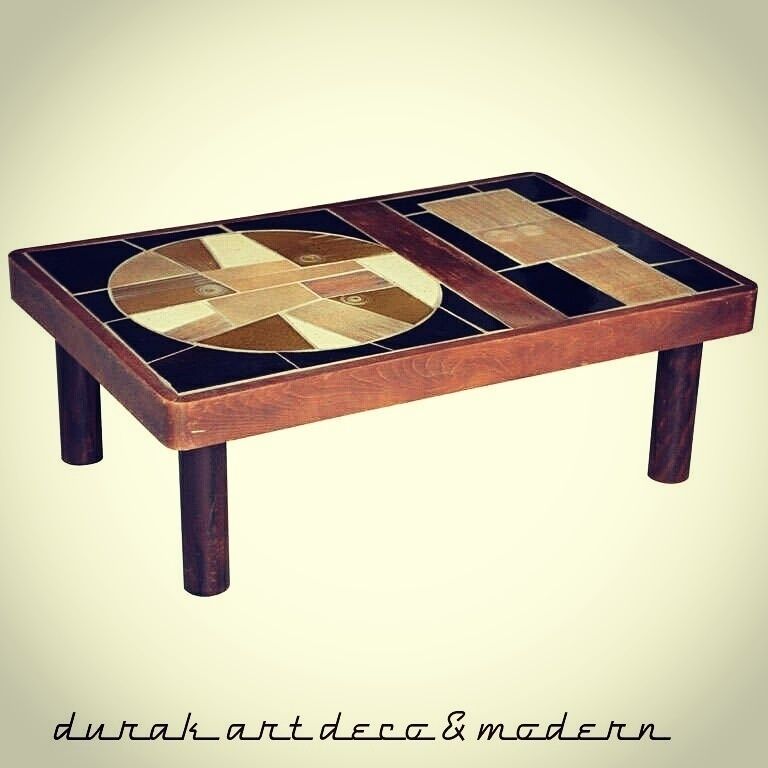 70's Ceramic Coffee Table Designed by Roger Capron , durak art deco & modern durak art deco & modern غرفة المعيشة أريكة ومقاعد إسترخاء