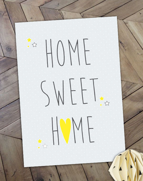 Affiche "Home Sweet Home", idéal pour une petite déco sympa, Suite Créative Suite Créative ห้องทานข้าว ของประดับและอุปกรณ์จิปาถะ