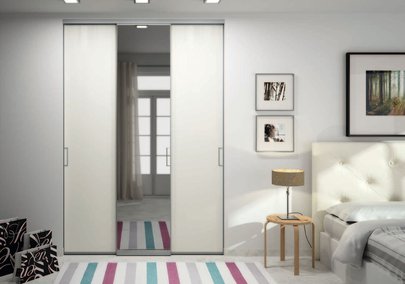 Porte de placard sur-mesure solo avec miroir - Ivroire Griffé Centimetre.com Portes Portes