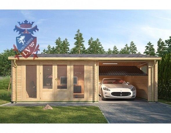 Deluxe Timber Garage City Sheds クラシックデザインの ガレージ・物置