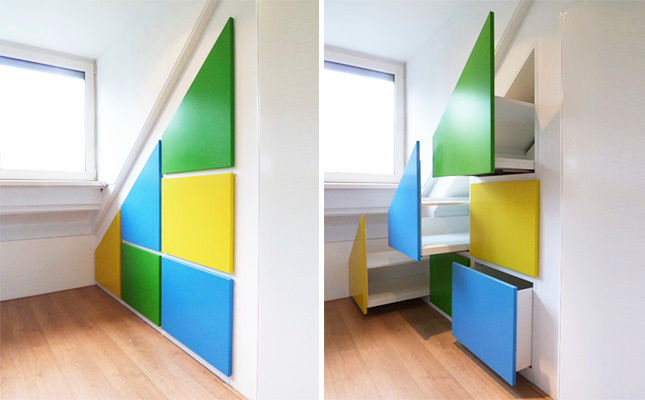 SLAAPZOLDER | denk in 3D, WEBERontwerpt | architectenbureau WEBERontwerpt | architectenbureau Nursery/kid’s room Wardrobes & closets