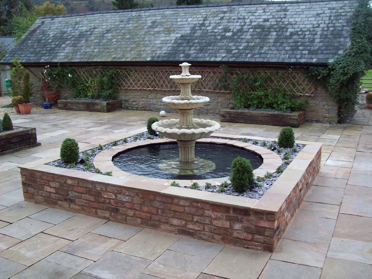 Stone Water Fountain Unique Landscapes Classic style garden