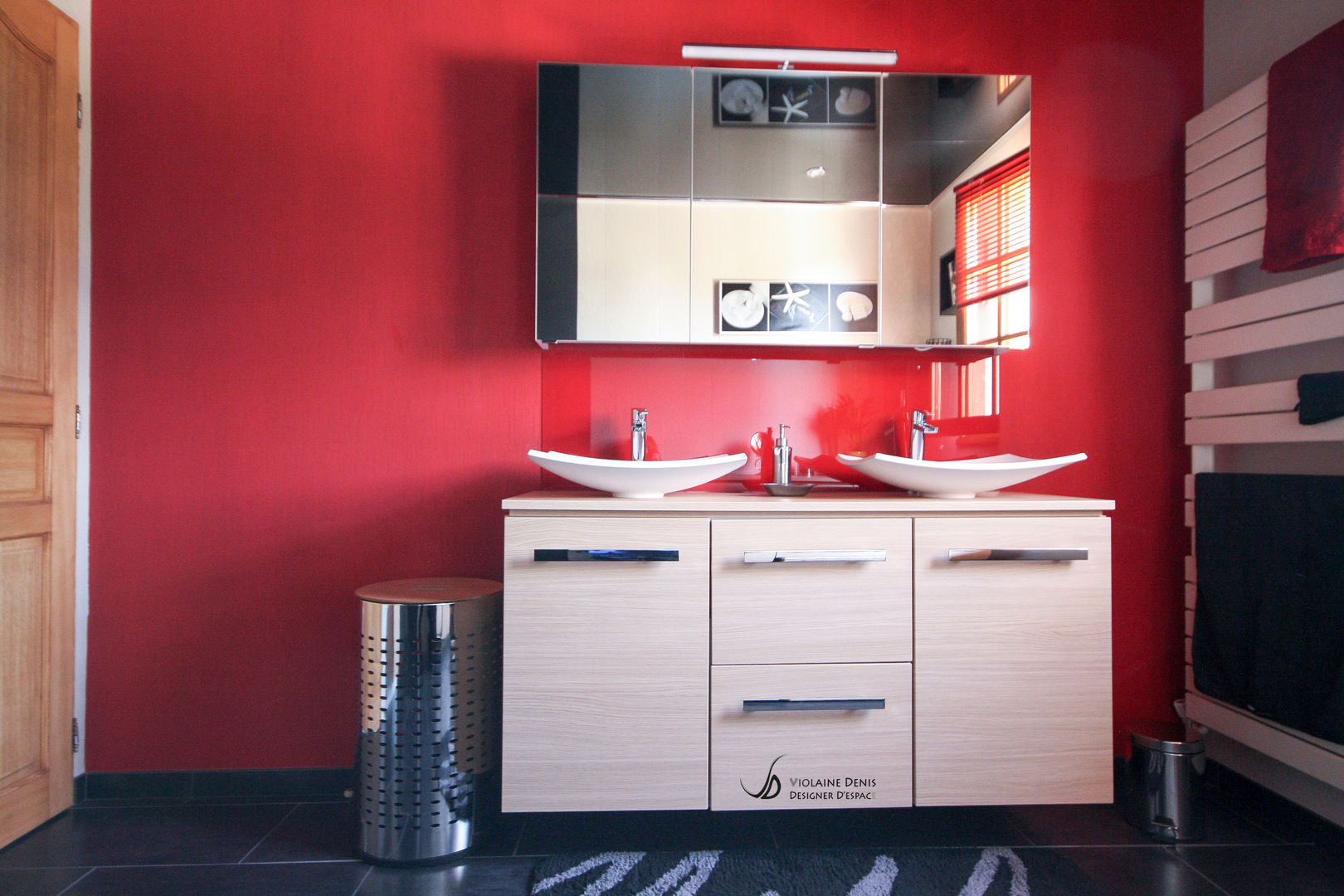 Rénovation d'une salle de bain moderne, Violaine Denis Violaine Denis 現代浴室設計點子、靈感&圖片