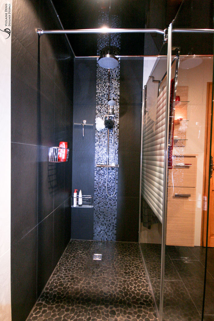 Rénovation d'une salle de bain moderne, Violaine Denis Violaine Denis Baños de estilo moderno