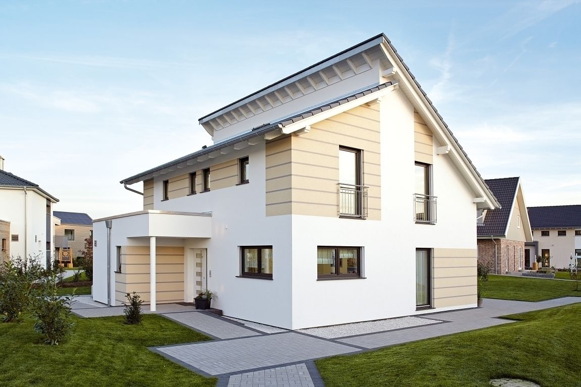 Musterhaus Avenio: Plus-Energie-Haus, RENSCH-HAUS GMBH RENSCH-HAUS GMBH 모던스타일 주택