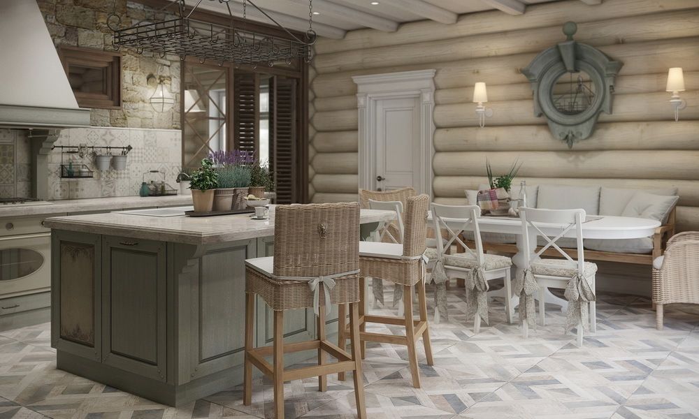 Дизайн интерьера дома в п.Зеленое, MJMarchdesign MJMarchdesign Rustic style dining room