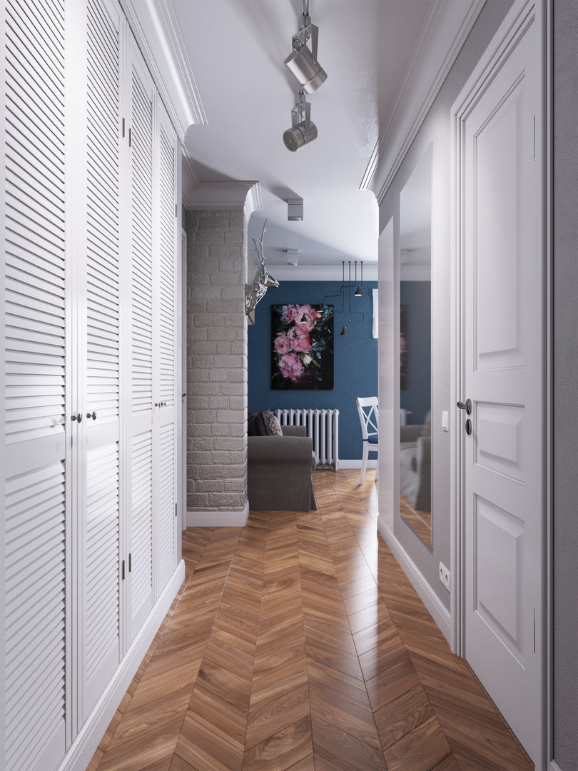 Alibegova, Anastasiya Ivanchuk Anastasiya Ivanchuk Scandinavian style corridor, hallway& stairs