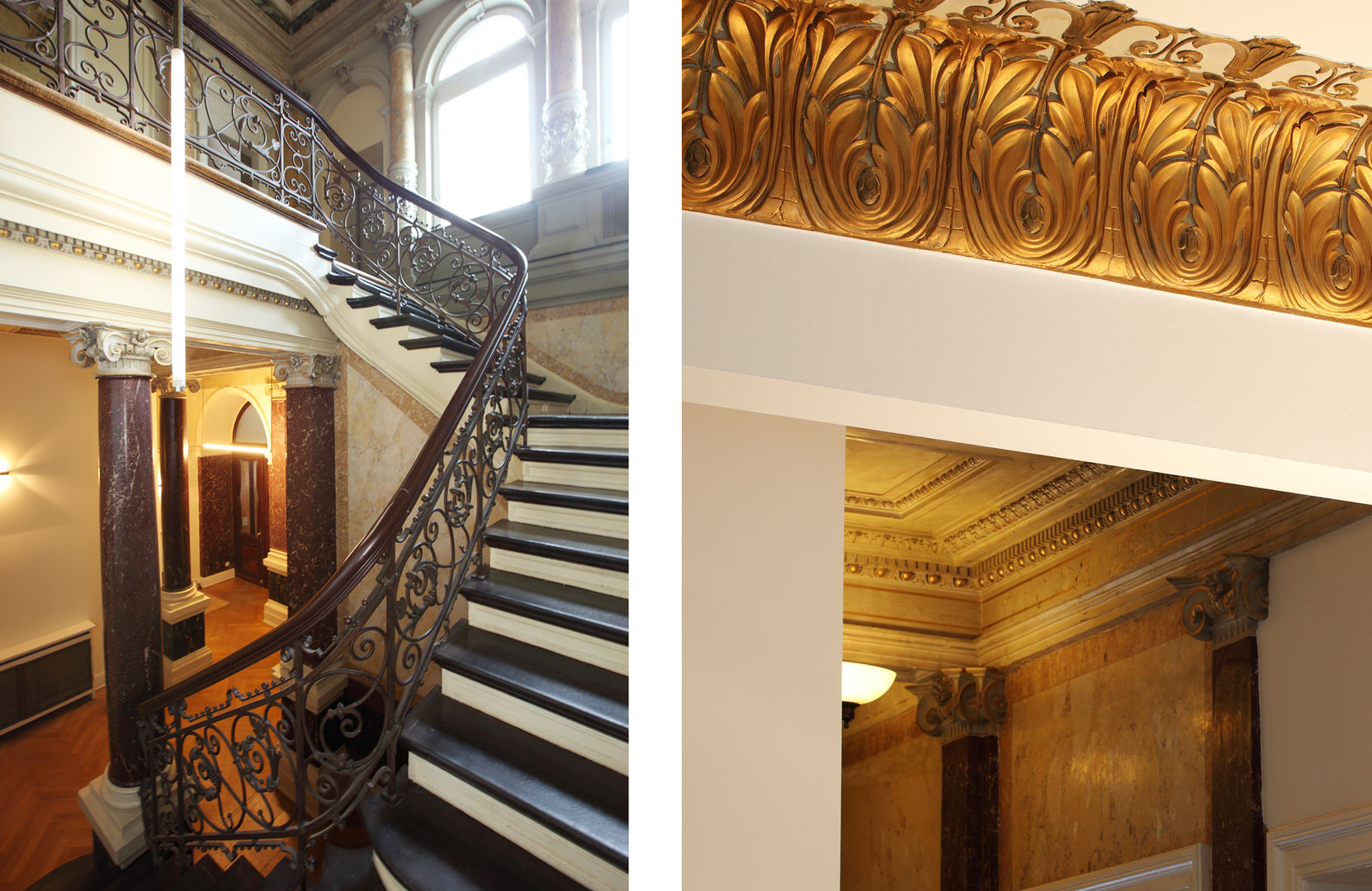 Villa an der Alster, Andreas Edye Architekten Andreas Edye Architekten Classic style corridor, hallway and stairs