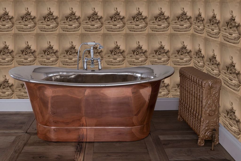 Normandy Double Slipper Copper & Nickel Bath UKAA | UK Architectural Antiques Phòng tắm phong cách kinh điển Bathtubs & showers