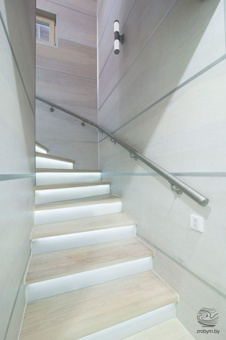 ENERGOHOUSE, ZROBYM architects ZROBYM architects Minimalist corridor, hallway & stairs