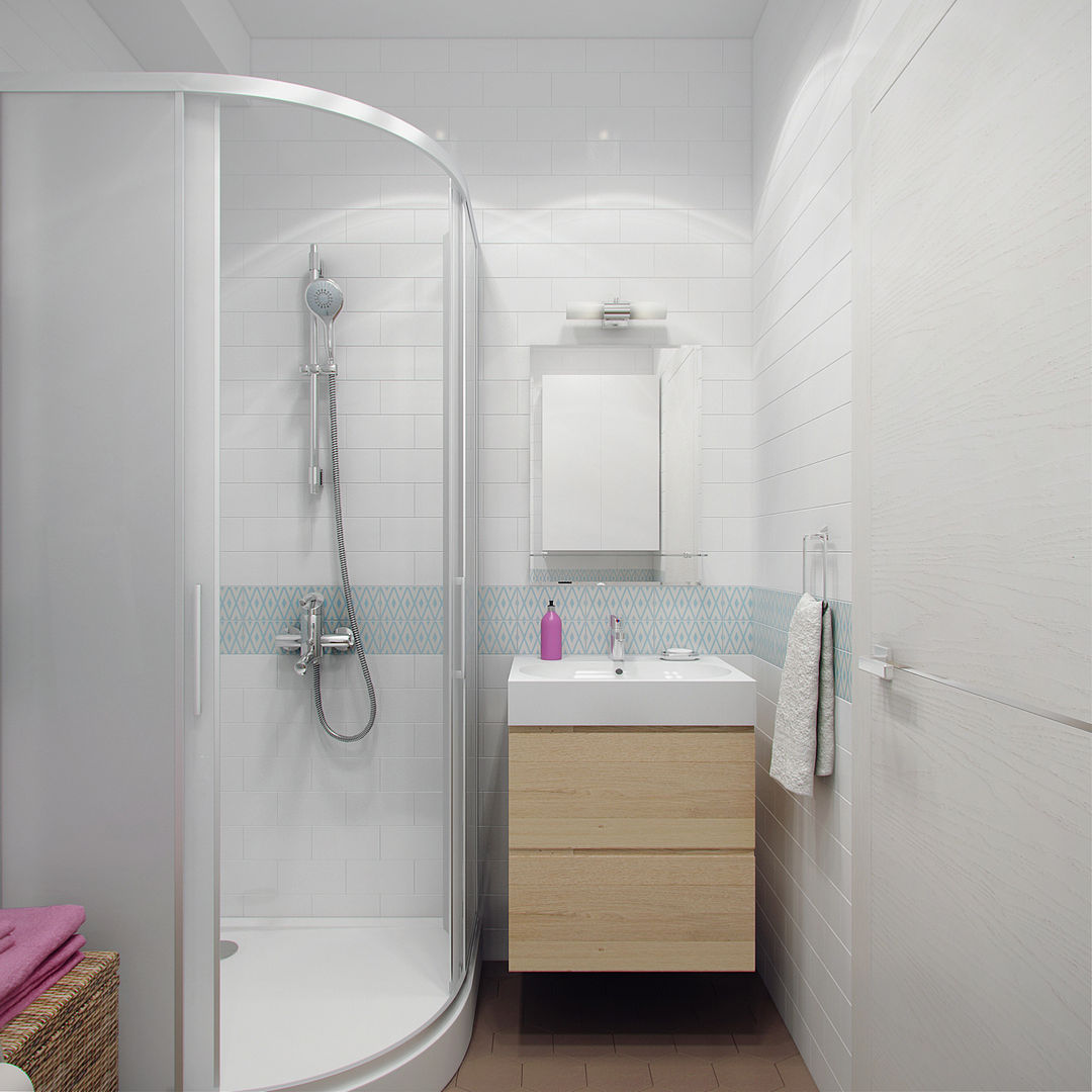 Квартира для молодой девушки, Ekaterina Donde Design Ekaterina Donde Design Scandinavian style bathrooms