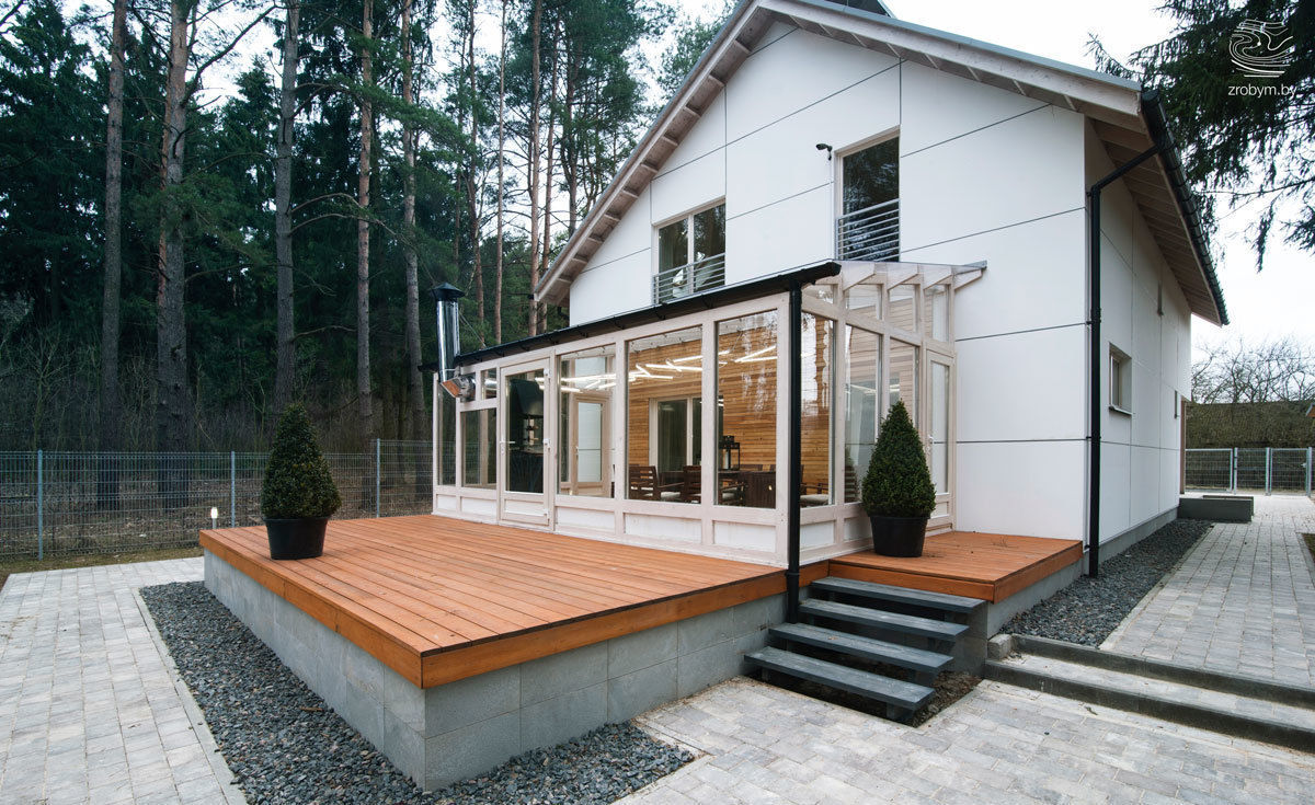 ENERGOHOUSE, ZROBYM architects ZROBYM architects Minimalist balcony, veranda & terrace