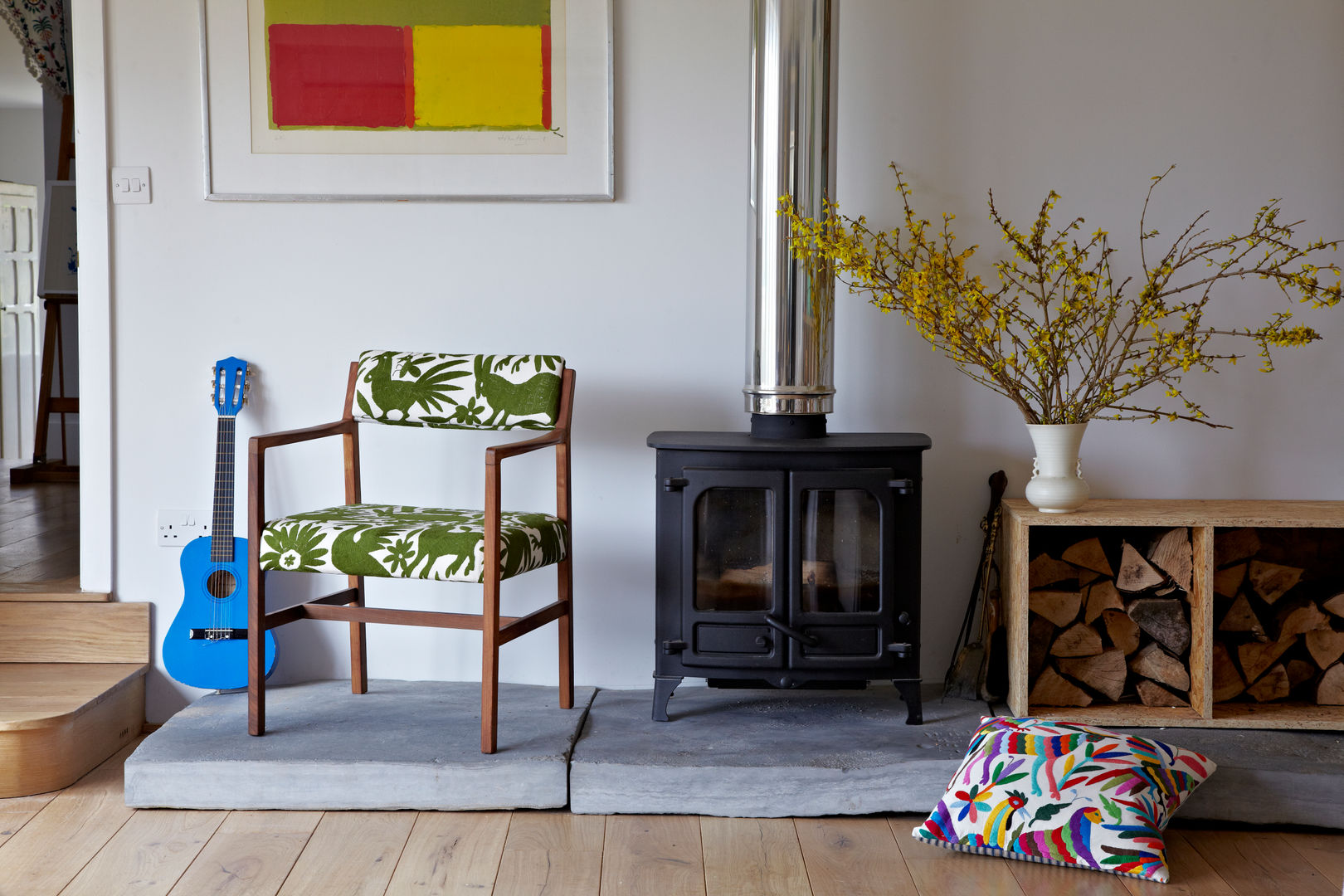 Wooden vintage chair in olive green Montes & Clark Living room Sofas & armchairs