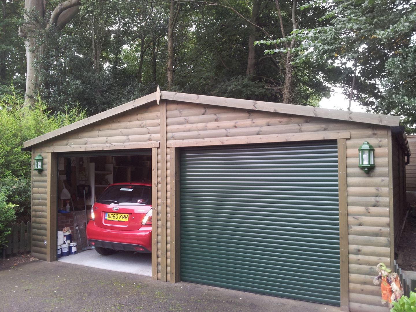 6m x 6m Wooden double garage Regency Timber Buildings LTD Klasik Garaj / Hangar