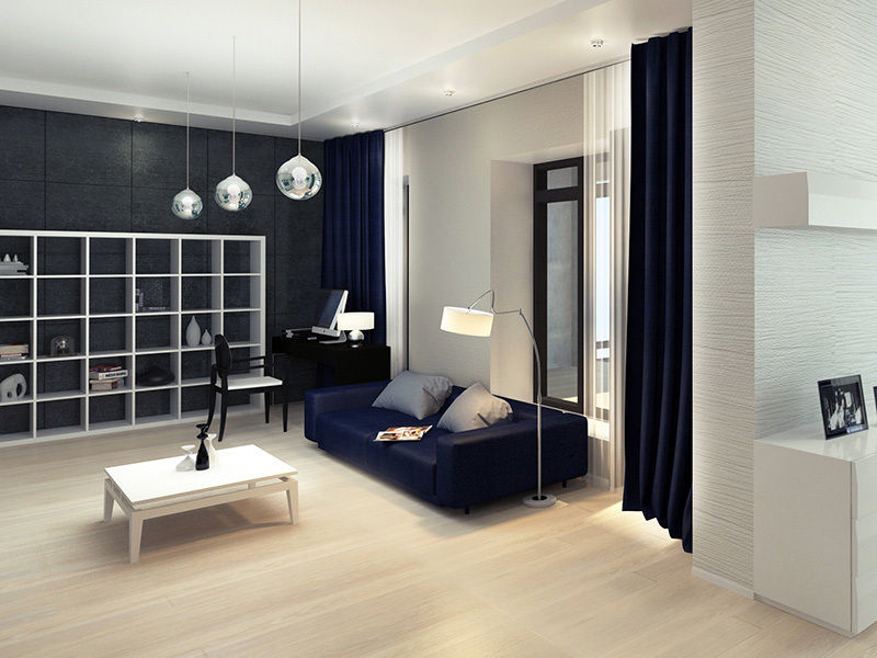 Дизайн гостиной загородного дома в стиле минимализм, Space - студия дизайна интерьера премиум класса Space - студия дизайна интерьера премиум класса Salones minimalistas