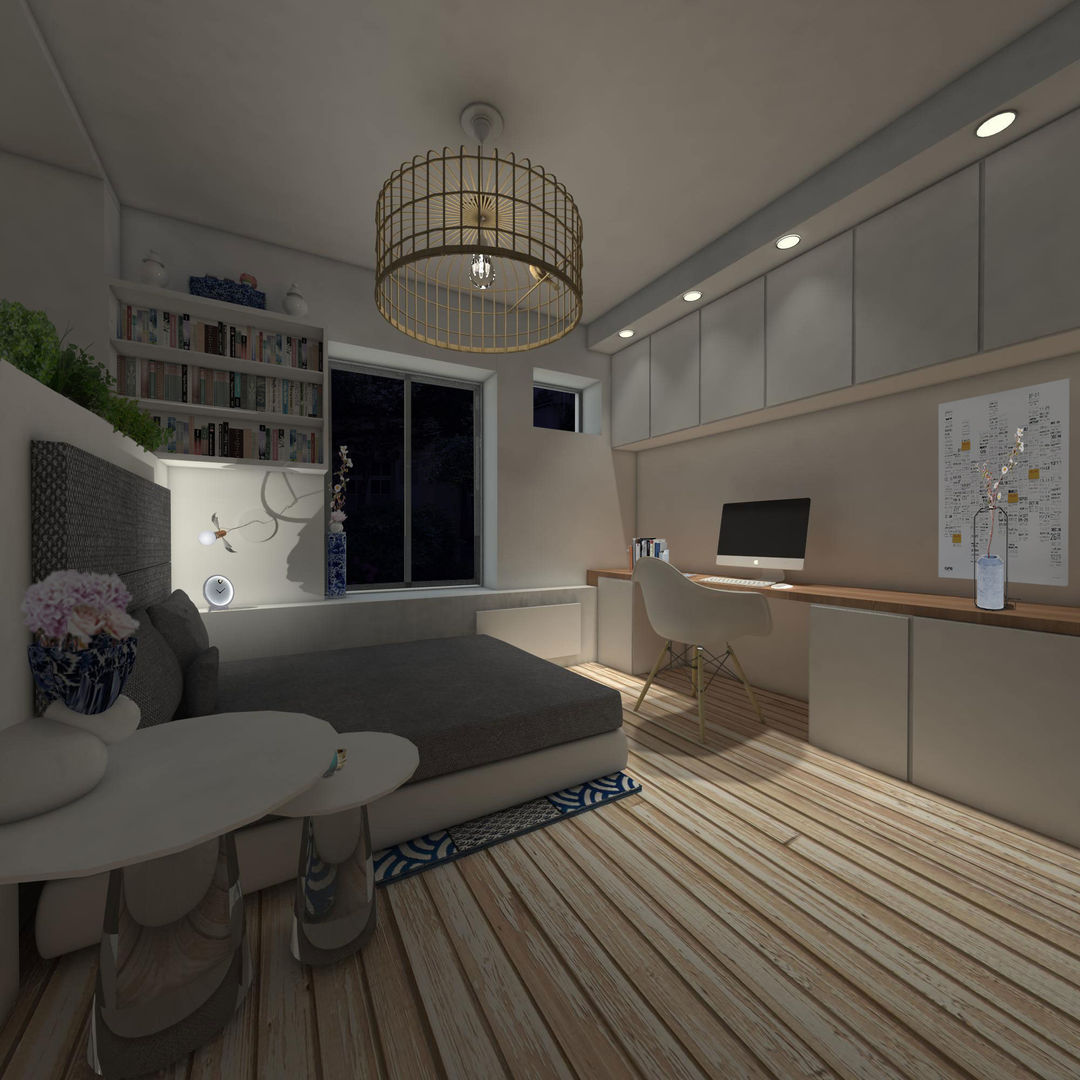 Studio 23m², Aurélia Petitet Aurélia Petitet Eklektik Yatak Odası