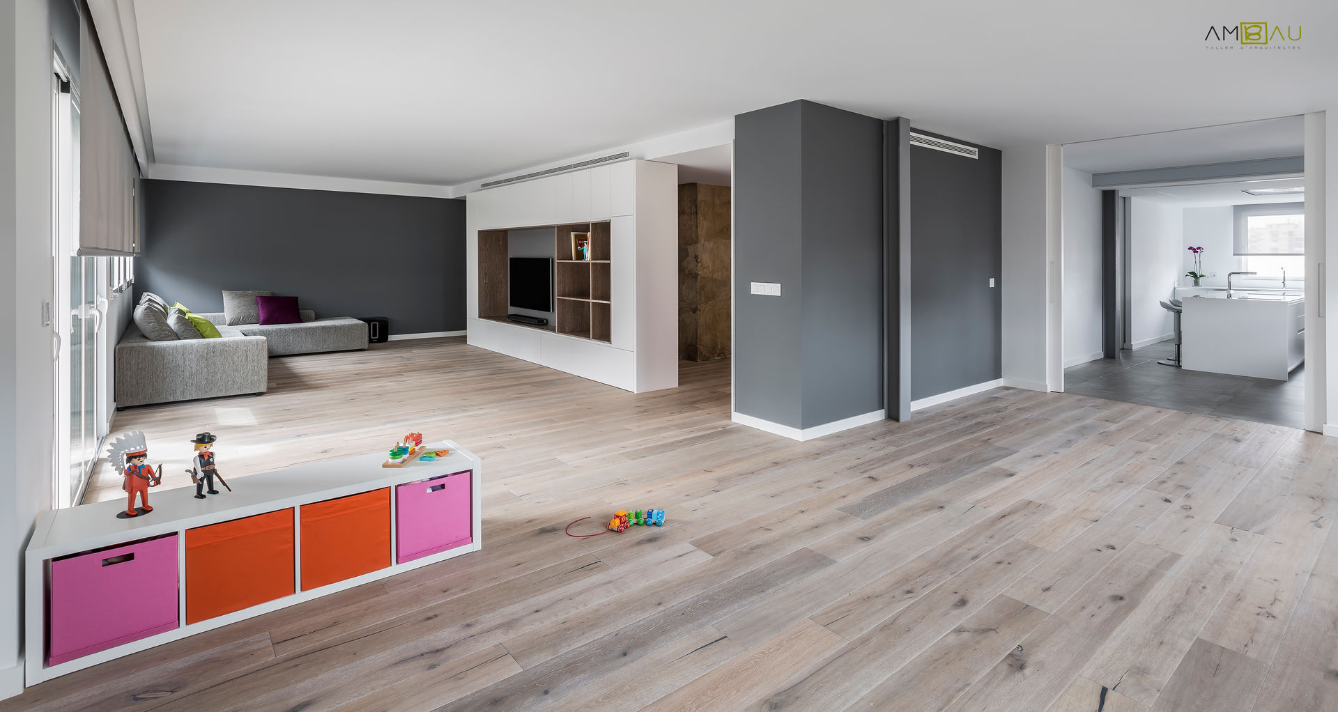 Apartamento Moderno y Minimalista en decimo piso con 33 m2 de construcción , amBau Gestion y Proyectos amBau Gestion y Proyectos Soggiorno minimalista