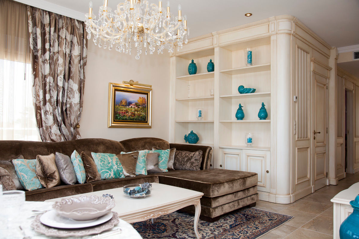 Sandra Libert , Emalia Home Design Emalia Home Design Mediterranean style living room