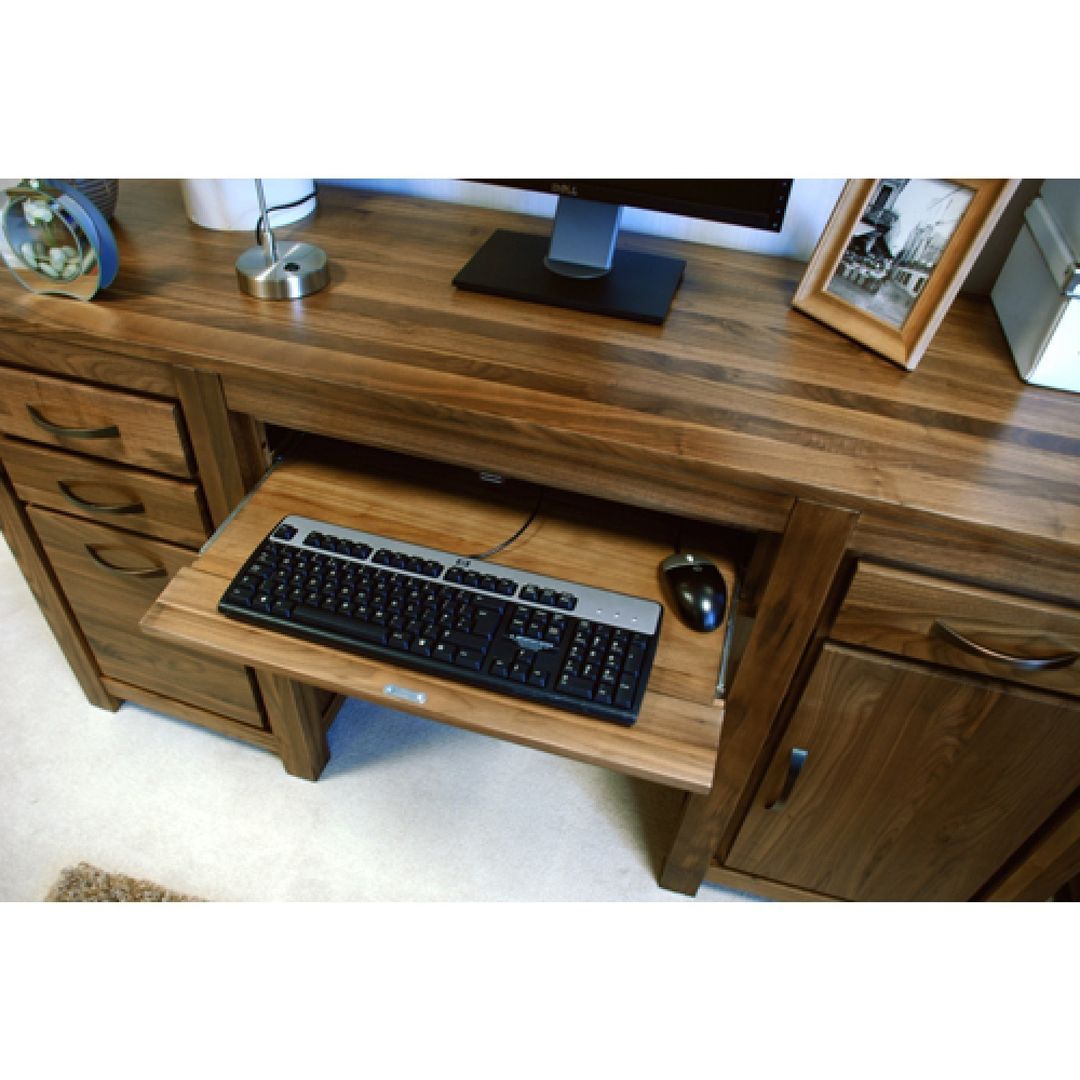 Bonsoni Mayan Walnut Twin Pedestal Computer Desk homify مساحات تجارية مكاتب العمل والمحال التجارية