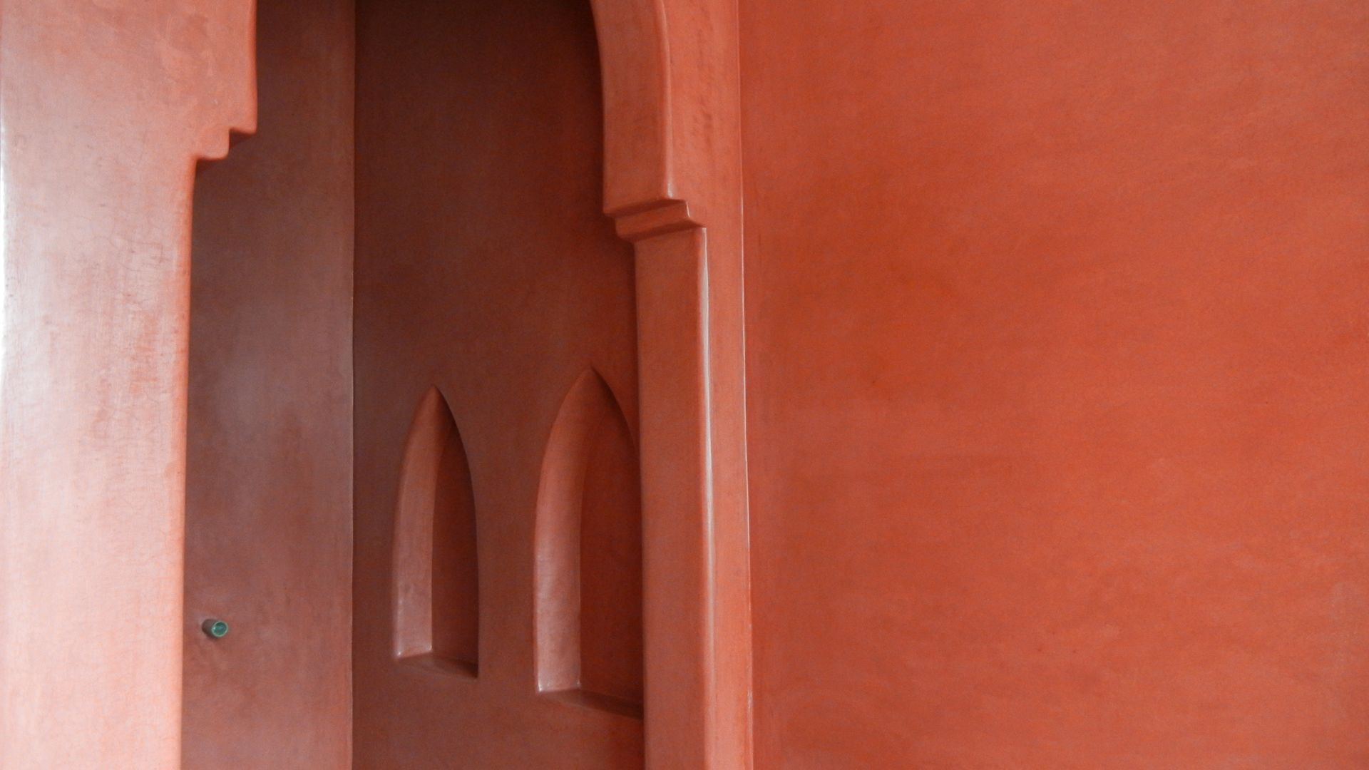 Sala da Bagno in Tadelakt Rosso Marrakech, Tadelakt keloe Tadelakt keloe Kamar Mandi Gaya Mediteran