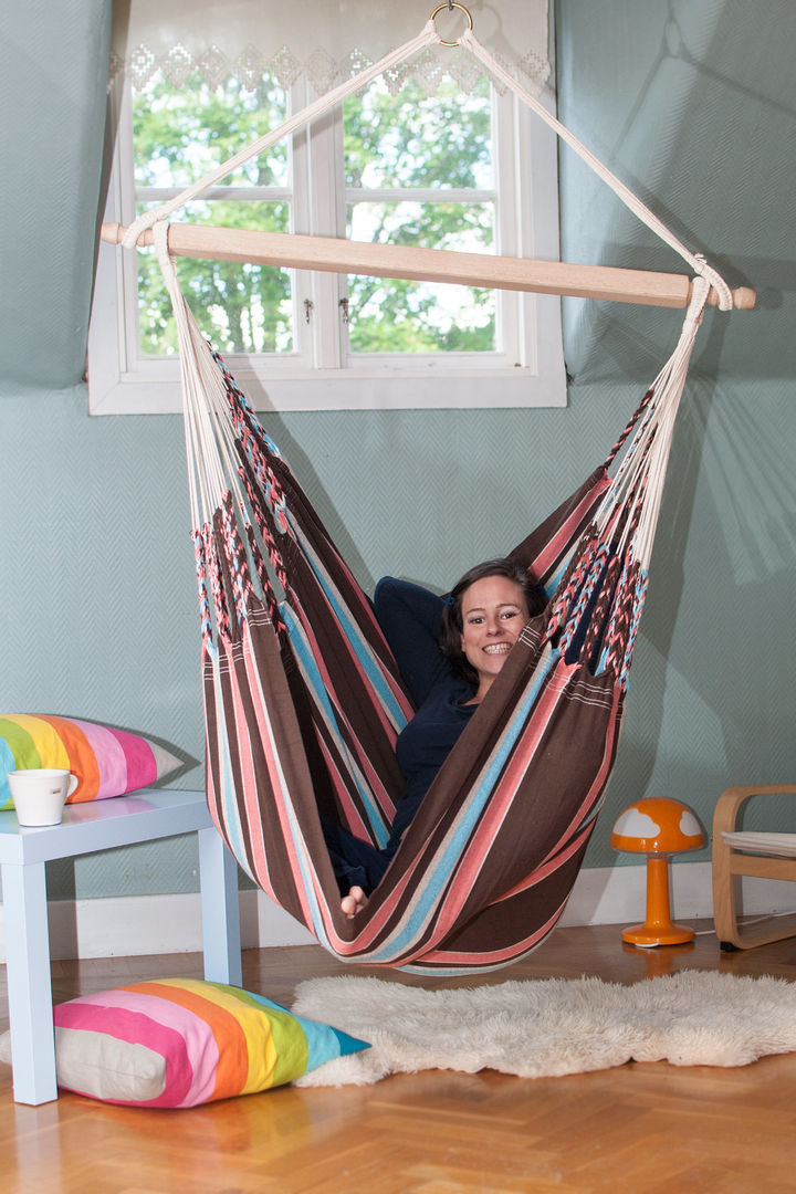 Cayo Mocca Cotton Hanging Chair Emilyhannah Ltd Skandynawski balkon, taras i weranda Meble