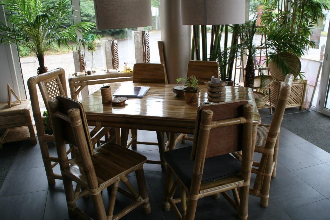 Nieuw design bamboe meubelen en decoratie, Bamboe design Bamboe design Tropical style dining room Tables