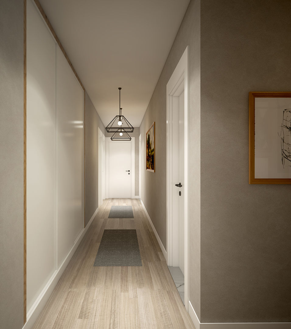 D&S Altaş Home, yücel partners yücel partners Pasillos, vestíbulos y escaleras de estilo moderno