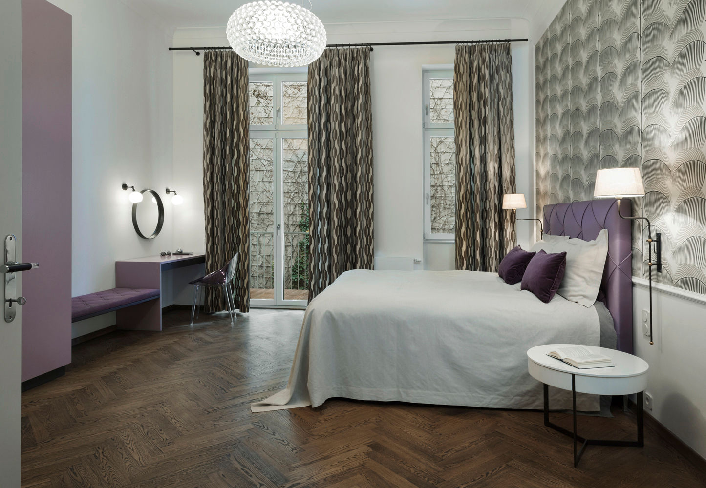 Wohnung Belvedere, Wien, Tischlerei Krumboeck Tischlerei Krumboeck ห้องนอน ไม้ Wood effect เตียงนอนและหัวเตียง