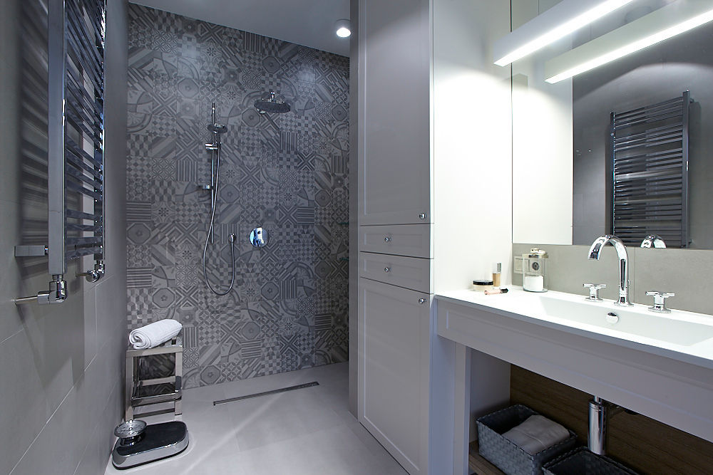 Kawalerka 38m, BBHome Design BBHome Design Phòng tắm phong cách hiện đại