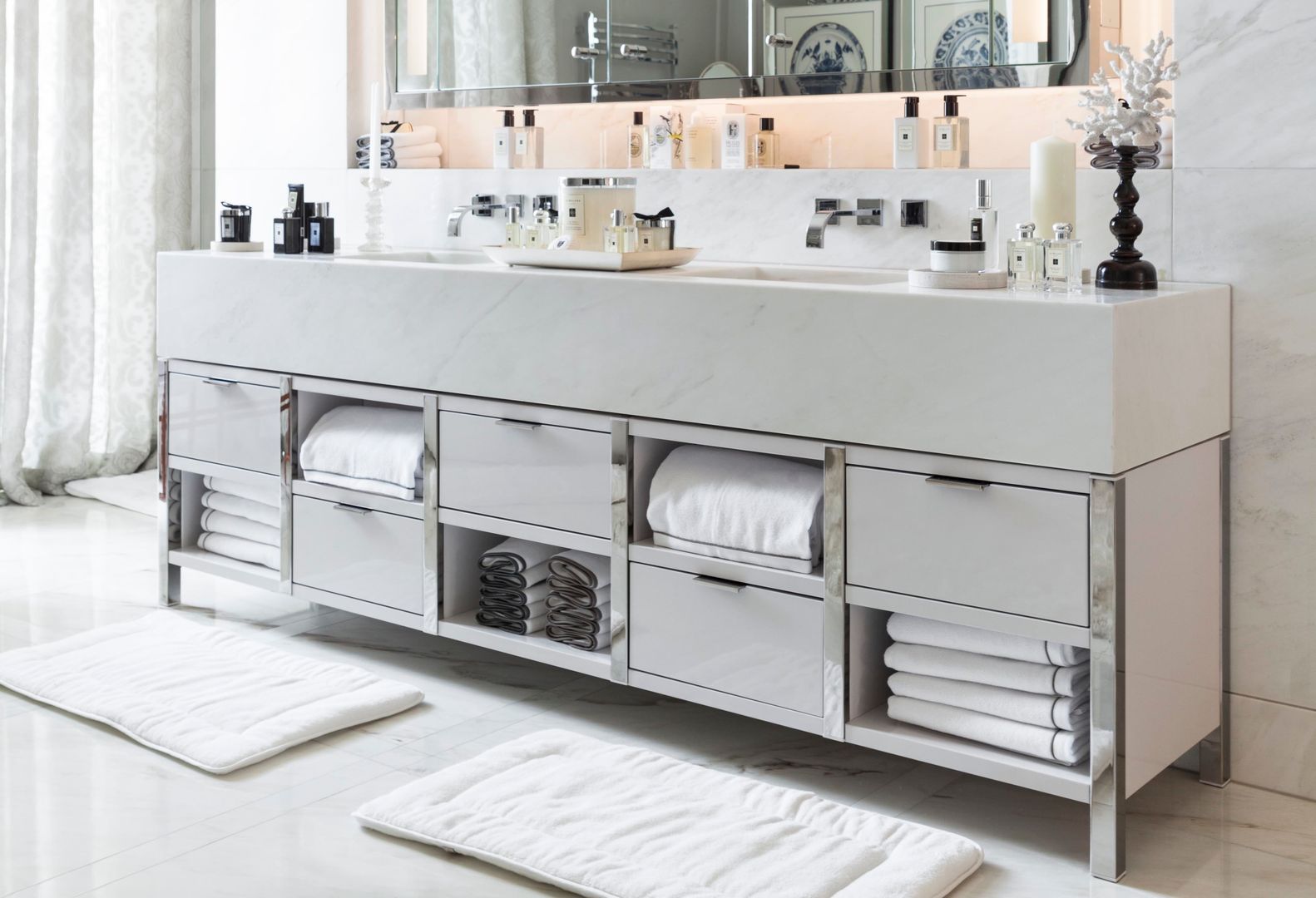 Marble Vanity Unit Ligneous Designs حمام مخازن