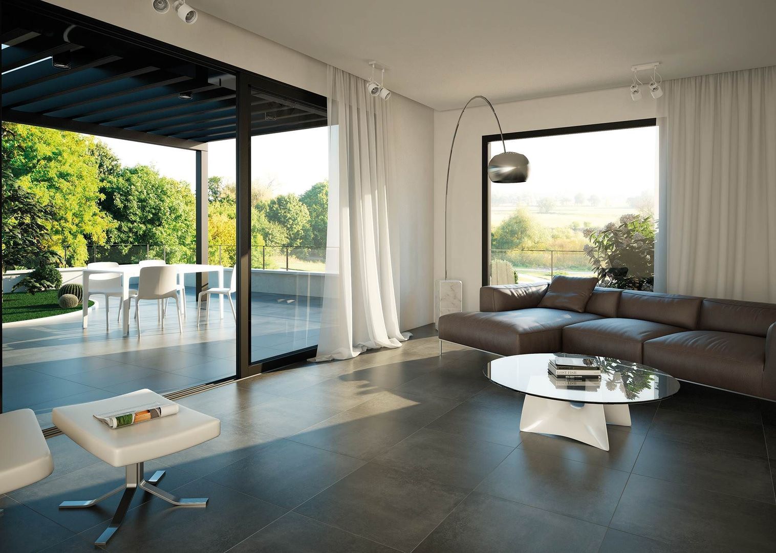 Cementos y metales en azulejos y pavimentos, INTERAZULEJO INTERAZULEJO Modern living room