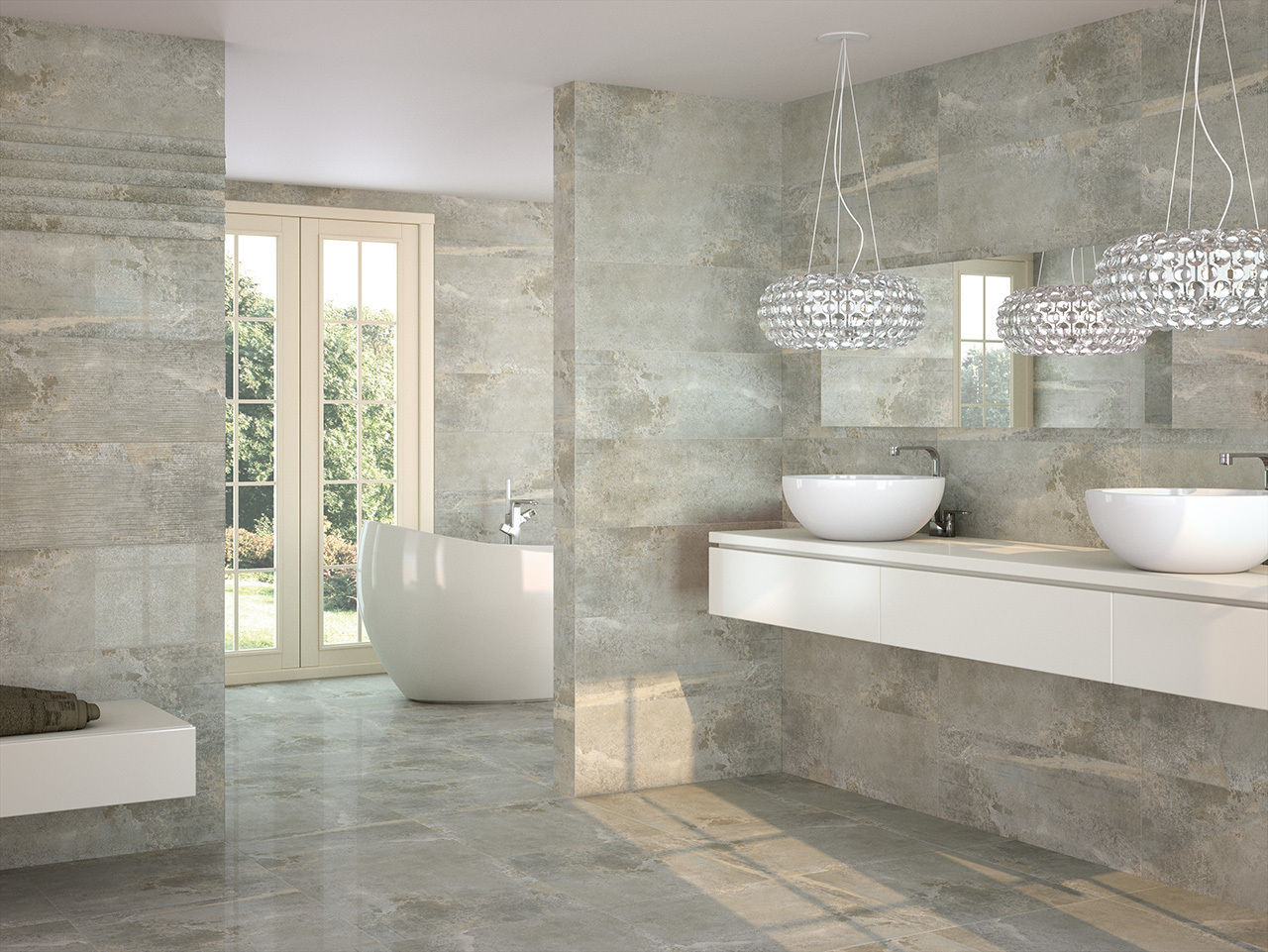 Gres porcelánico modelo SYNCRO INTERAZULEJO Baños clásicos