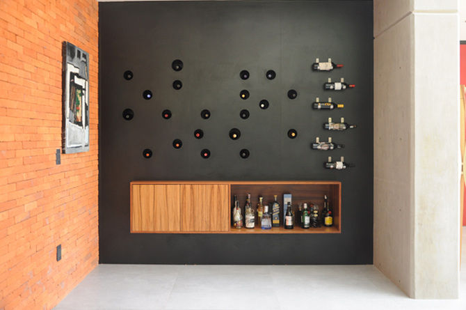 Mueble bar Mediamadera Salas de estilo industrial Madera Acabado en madera