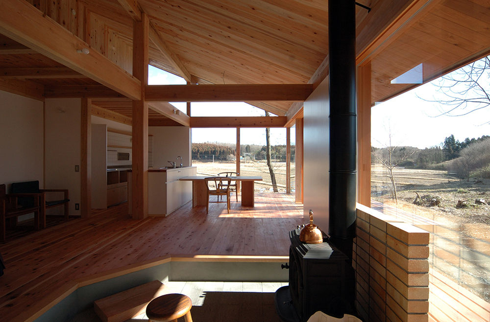 那須の週末住居, 松原正明建築設計室 松原正明建築設計室 Scandinavian style living room