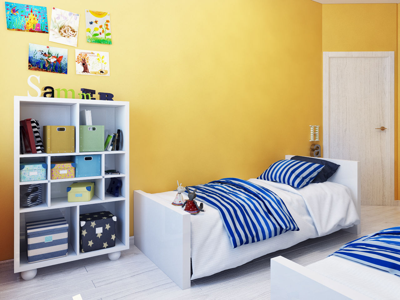 Child's room, Оксана Мухина Оксана Мухина Minimalistyczny pokój dziecięcy