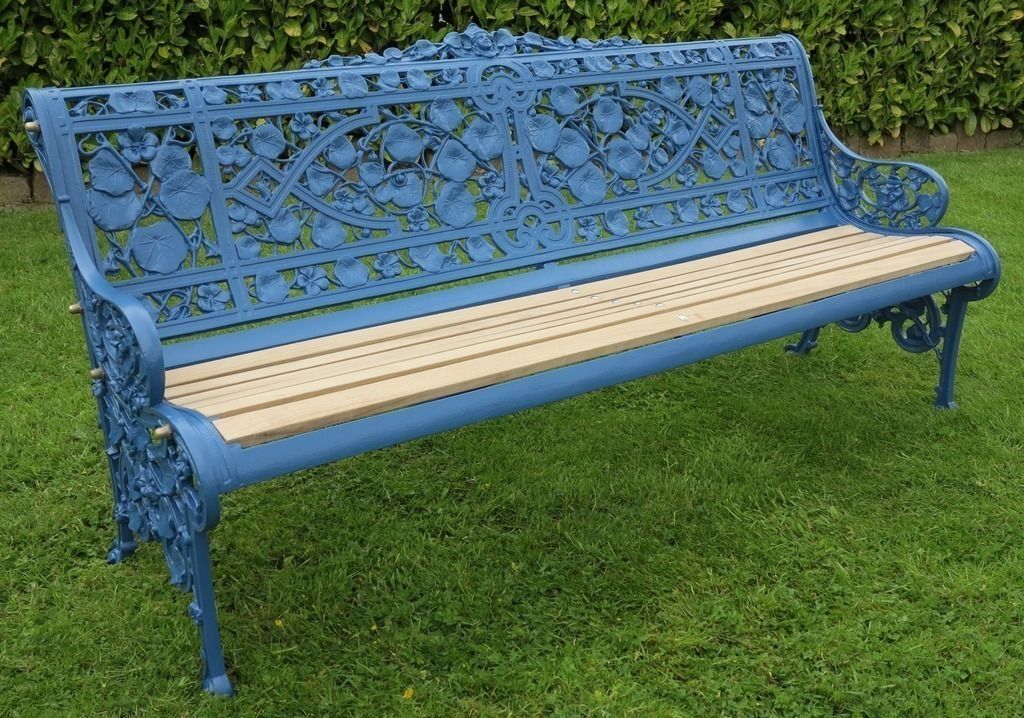 Coalbrookdale Cast Iron Nasturtium Pattern Garden Bench UKAA | UK Architectural Antiques Classic style garden Furniture