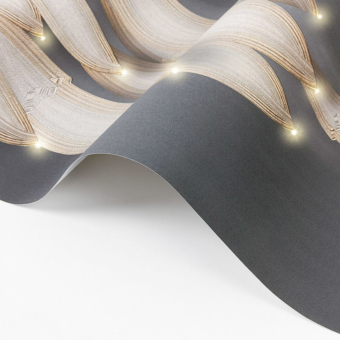 Dolomite LED Wallpaper Chandelier - Detail Meystyle Paredes y pisos de estilo moderno Papel tapiz