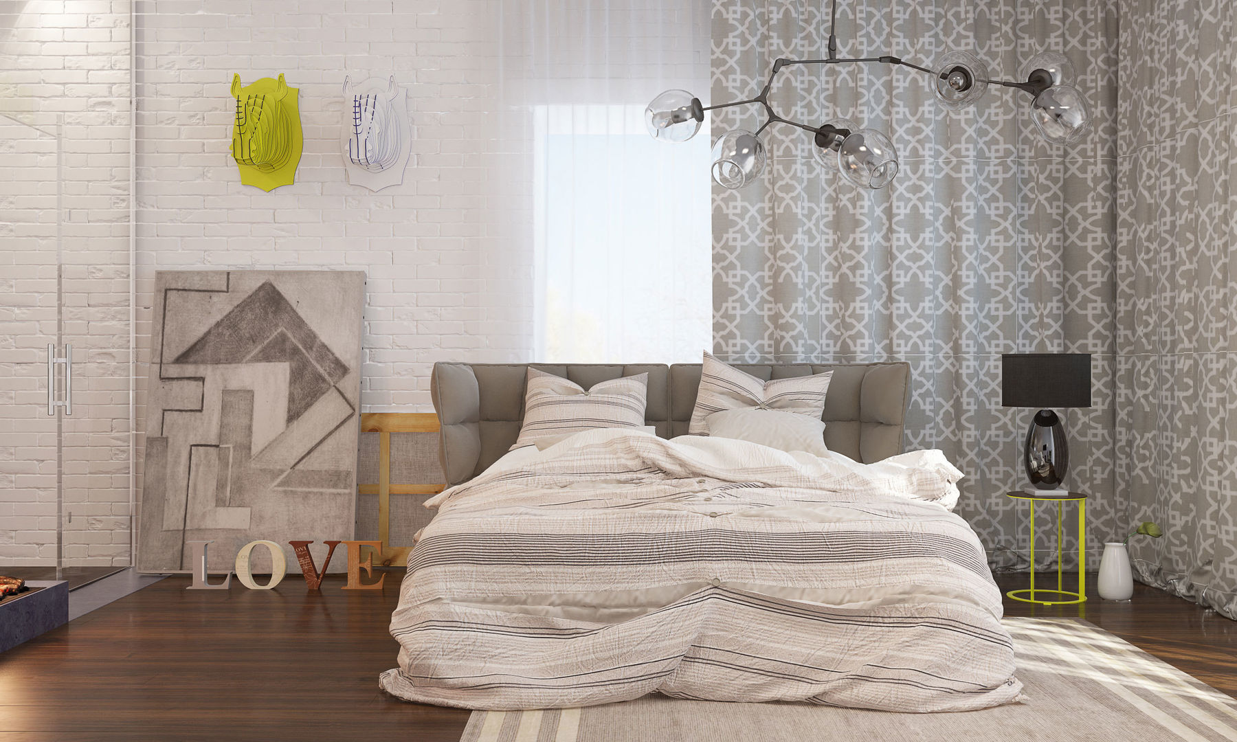 Спальня с умными технологиями, Tatiana Shishkina Tatiana Shishkina Scandinavian style bedroom