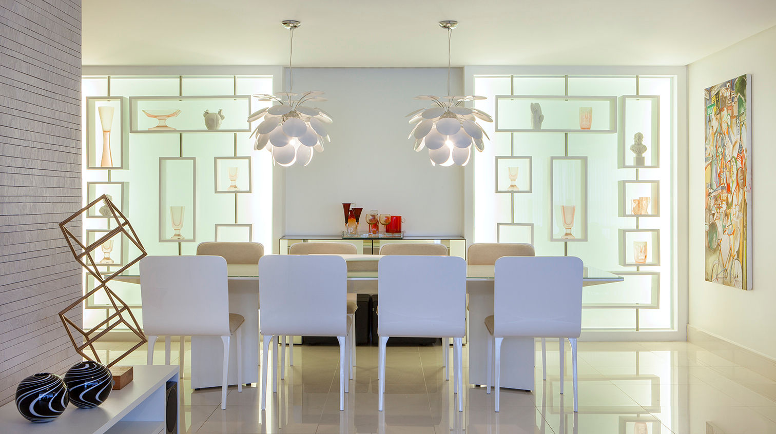 Apartamento 180m² em Boa Viagem, André Caricio Arquitetura André Caricio Arquitetura Modern dining room Tables