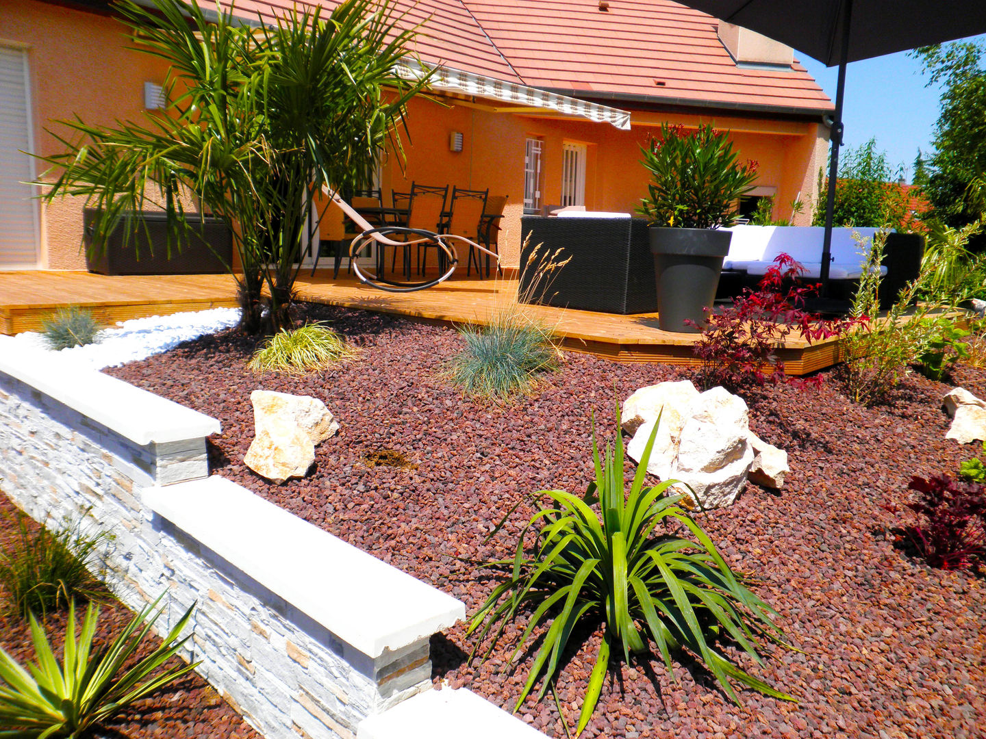 Terrasse et aménagement piscine, AD2 AD2 Mediterranean style houses