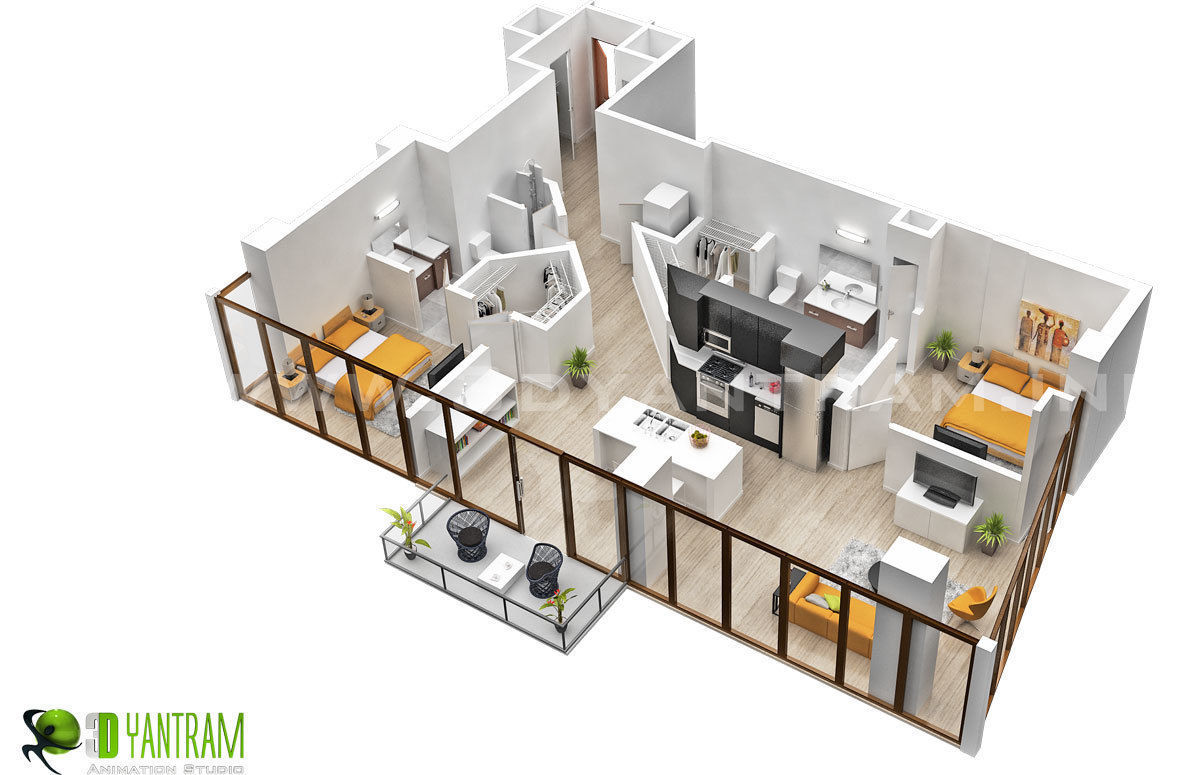 Residential 3D Floor Plan Yantram Animation Studio Corporation