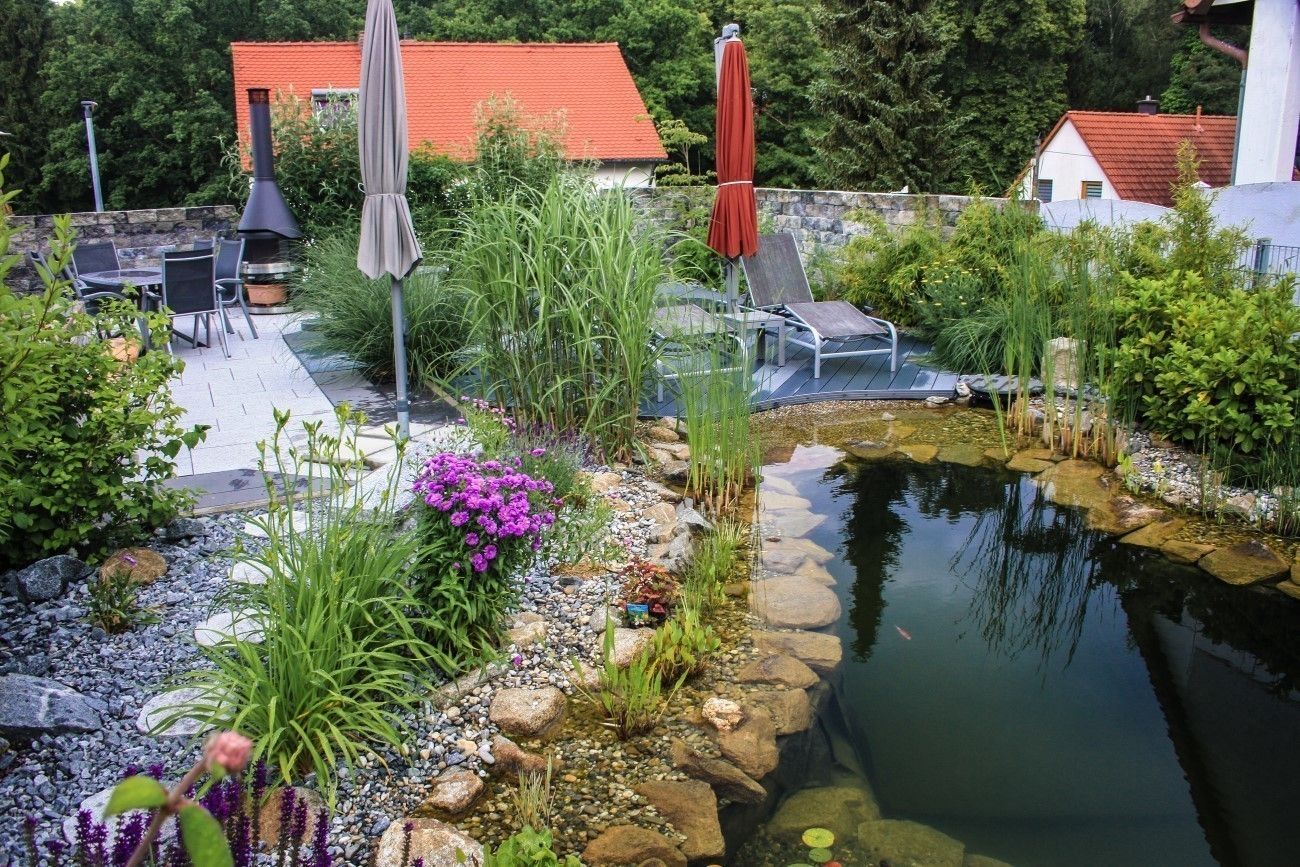 Jacuzzi mit Gartenteich für ungetrübten Badespaß, -GardScape- private gardens by Christoph Harreiß -GardScape- private gardens by Christoph Harreiß Jardin moderne