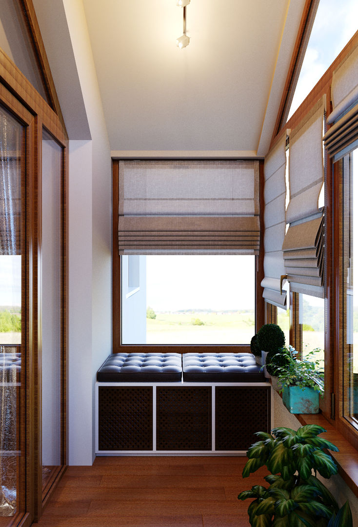 Как оформить интерьер кухни на мансарде, Студия дизайна ROMANIUK DESIGN Студия дизайна ROMANIUK DESIGN Balcon, Veranda & Terrasse modernes